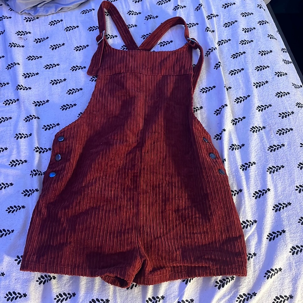 honey punch overalls red rusty color